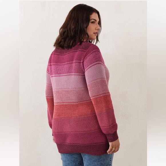 VGUC 2X Penningtons Layered Pink Knitted Sweater - Picture 3 of 11